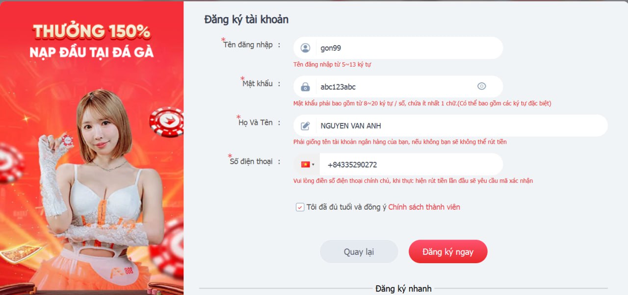 Đăng Ký Tham Gia Cá Cược Thể Thao Tại GON99